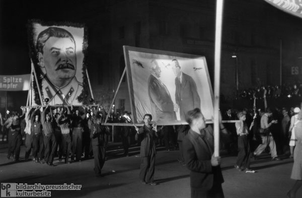 Mass Rally and Torchlight Procession by the Free German Youth in East Berlin (October 11, 1949)